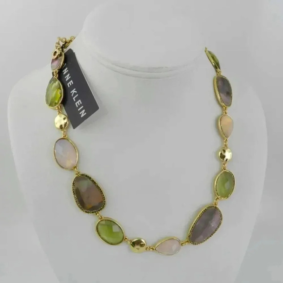 Anne Klein Gold-Tone Multi Stone Collar Necklace NWT - Picture 5 of 5
